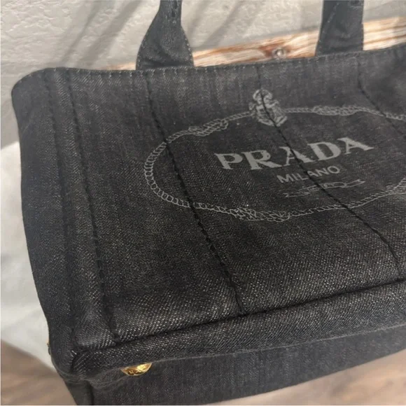 Prada Black Denim Tote Bag - Picture 11 of 16